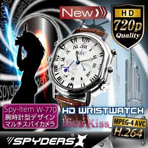 腕時計型 スパイカメラ スパイダーズX （W-770W）ホワイト H.264 1200万画素 16GB内蔵