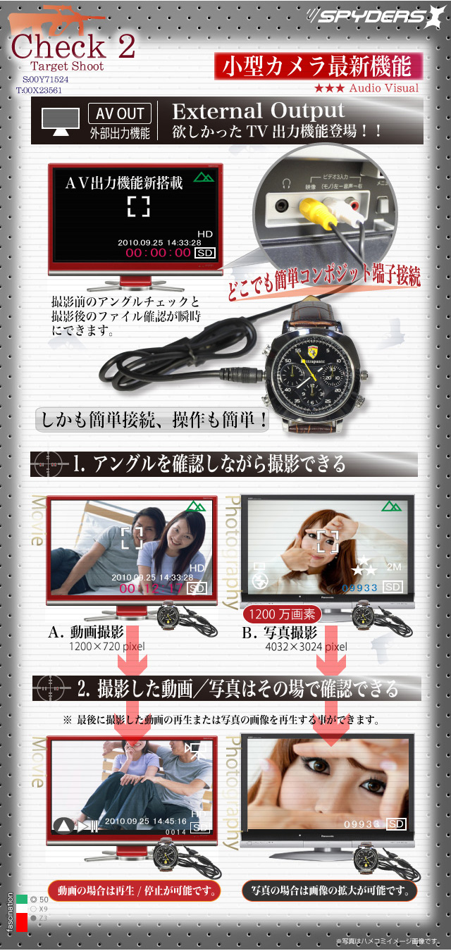 腕時計型スパイカメラ (スパイダーズX-W731)
