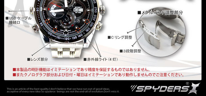 腕時計型カメラ スパイダーズX（W-755）デザイン性には徹底的にこだわります。